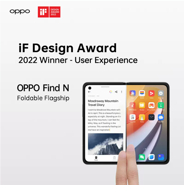 OPPO Find N Scores Two Wins at the iF Design Awards 2022