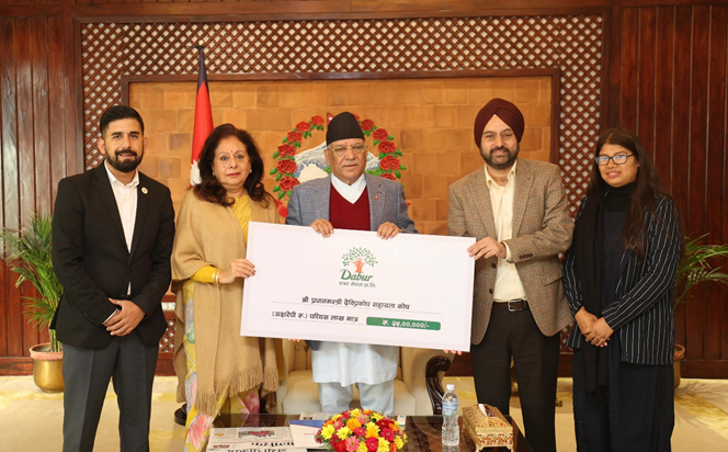 Dabur Nepal hands over NPR 25 lacs to Prime Minister Disaster Relief Fund
