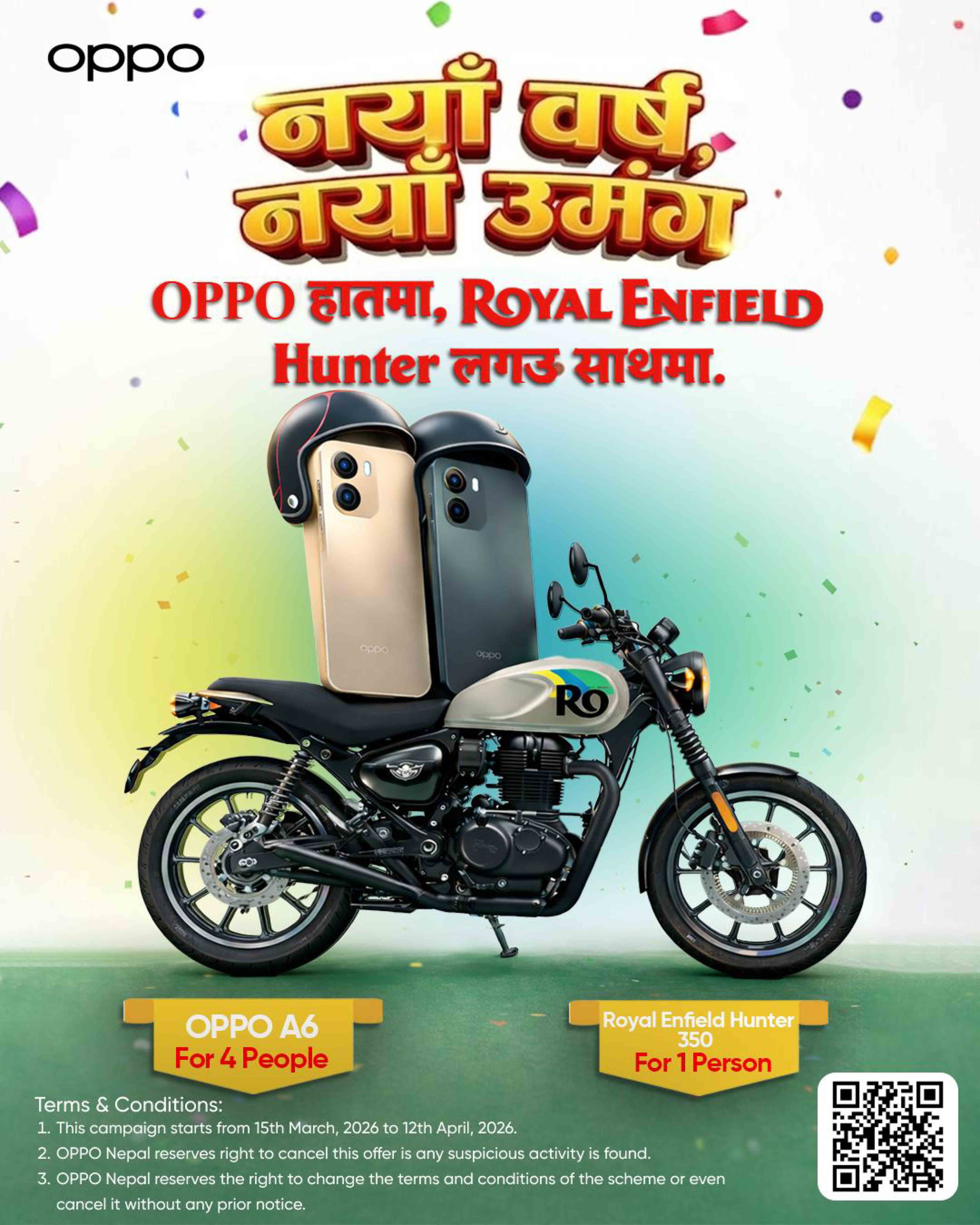 OPPO Launches “OPPO Nawa Barsa, Naya Umanga” Campaign with Weekly Smartphone Giveaways and Grand Prize Royal Enfield Hunter 350